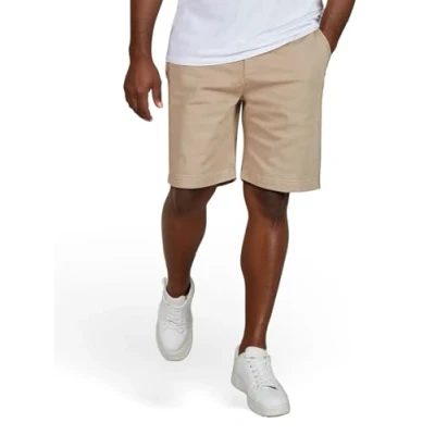Abbildung von riverso Kurze Hosen Herren Chino Shorts Stretch RIVConnor Regular Fit Stoffhose Elastischer Bund Einfarbig, Größe:M, Farbe:Beige