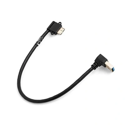 Abbildung von System S Micro USB 3.0 90 Grad Links gewinkelt auf Typ A Abwärtsgewinkelt Kabel Adapter Datenkabel Ladekabel 27 cm