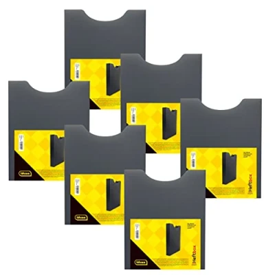 Abbildung von Idena 90167 Heftbox für DIN A4, Hochformat, aus PP, Füllhöhe 4 cm, schwarz, 6 Stück
