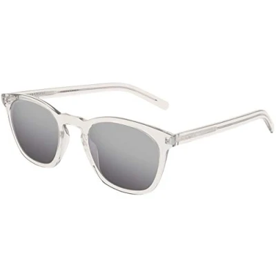 Abbildung von SAINT LAURENT Unisex SL 28 SLIM 006 Gläser SONNENBRILLEN Acetat Beige Silber Quadratisch Normal Spiegel