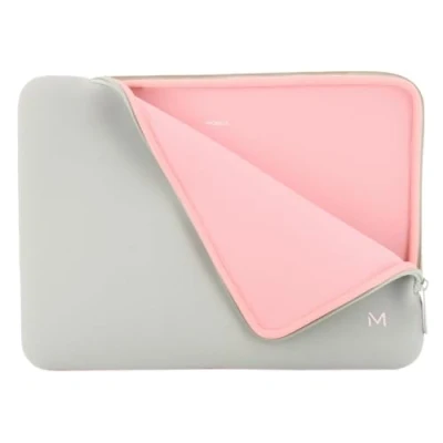 Abbildung von Mobilis Neopren Notebook Hülle 14 16 Zoll, Schutzhülle für PC/Notebook/Ultrabook bis 15.6&#039;&#039;, kompatibel mit MacBook Pro 16&#039;&#039;, Grau/Rosa