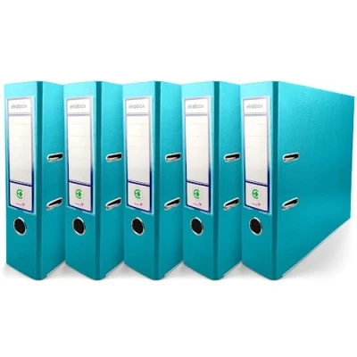 Abbildung von Netuno 5x Akten Ordner türkis din a4 2 Ring Mechanik Ringorder 8cm Kunststoff breit Büroordner Plastikordner Briefordner Ringmappe breiter Aktenordner 5er pack