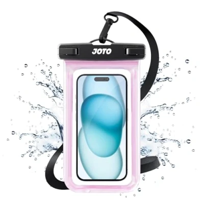 Abbildung von JOTO Wasserdicht Handyhülle,Unterwasser Hülle Waterproof Phone Case Wasserfest Handytasche für Handy bis 6.9&quot; iPhone 13 12 11 Pro Max/Galaxy S22 Ultra S21 S20 A12 und Weiteren Smartphones Klarrosa