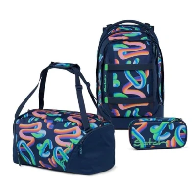 Abbildung von satch Pack Schulrucksack Set 3tlg. inkl. Schlamperbox und Sporttasche (Crazy Twist)