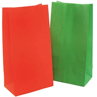 Abbildung von Baker Ross AX299 Unbedruckte Geschenktüten, farbige Papiertüten zum Verpacken von Kindergeschenken, Glückstüten und Preisen, Weihnachtsmann Heimdekoration, 12 Stück