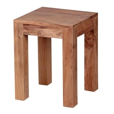 Abbildung von FineBuy Beistelltisch Massiv Holz 35 x cm Wohnzimmer Tisch Design braun Landhaus Stil Couchtisch Farbe wählbar