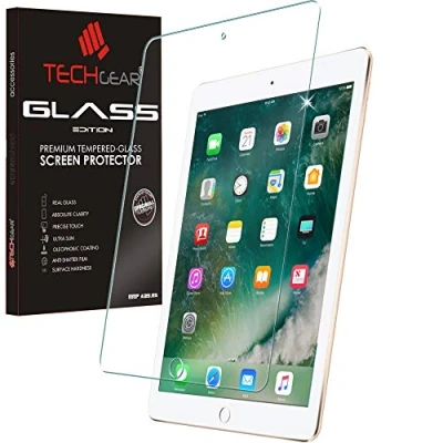 Abbildung von TECHGEAR iPad 9,7 (2018/2017) Matt Schutzfolie MATTE Blendschutz Auflage, Original gehärtetes Glas Displayschutzfolie kompatibel mit zoll 5. und 6. Generation