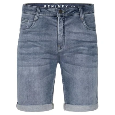 Abbildung von DENIMFY Jeans Shorts Herren Stretch Kurz Regular Fit DFAri Kurze Hosen Sommer Denim Einfarbig, Größe:40, Farben:Middle Blue (M48)