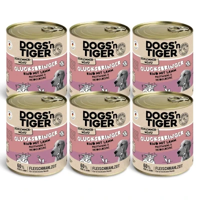Abbildung von Adult Hundefutter, Glücksbringer, Nassfutter, Getreidefrei, Rind, Lamm, Pastinake &amp; Heidelbeeren, 6x 800g 6x800g