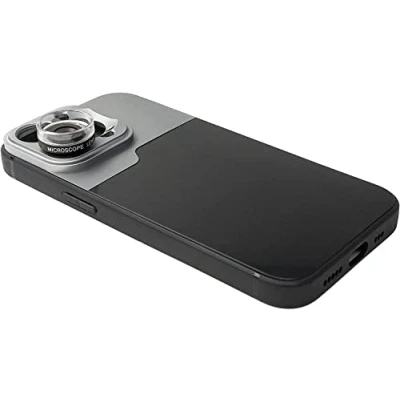 Abbildung von SYSTEM S Makro Linse 30x Mikroskop Filter mit Hülle in Schwarz für iPhone 14 Pro