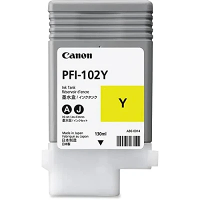 Abbildung von Canon Ink PFI102Y Yellow Dye 130 ml LP17/LP24/IPF500/IPF6X0/IPF7X0