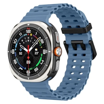 Abbildung von MoKo Sport Armband Kompatibel mit Samsung Galaxy Watch Ultra 47mm 2024 Herren Damen, Atmungsaktives Weiches Silikon Wasserdichtes Zubehör für Band, Blau