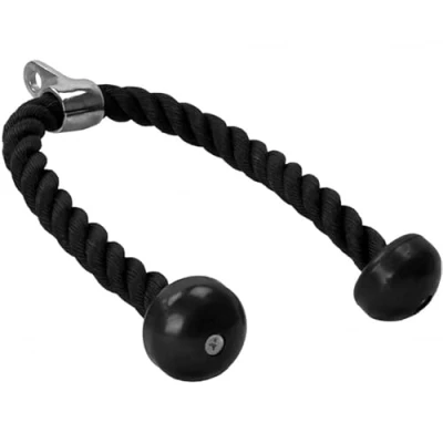 Abbildung von GORILLA SPORTS 68/85/100cm, mit Drehgelenk, bis 150 kg Belastbar, Schwarz Trizepsseil