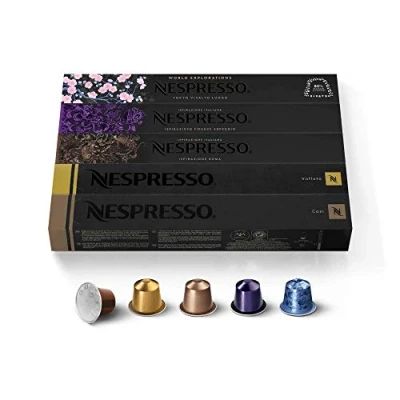 Abbildung von 50 NESPRESSO COFFEE CAPSULES (10 x VOLLUTO, 10 ROMA, COSI, VIVALTO LUNGO, ARPEGGIO)