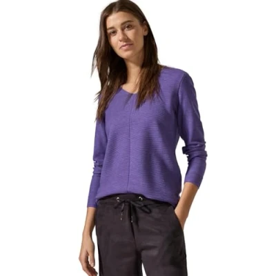 Abbildung von Cecil Strukturmix Strickpullover, Damen, Größe: Large, Lila