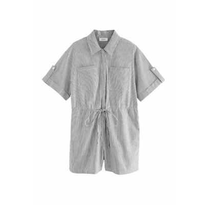Abbildung von Next Short Sleeve Utility Jumpsuit, Damen, Größe: 42, Blue white stripe