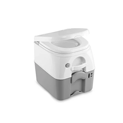 Abbildung von Dometic Portable 976 Camping Toilette mit 360 Druckspülung I Abwassertank 18.9 Liter Weiß/Grau