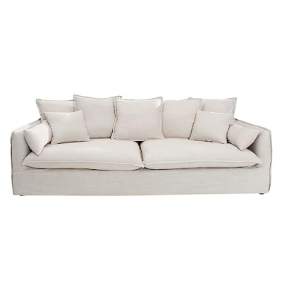 Abbildung von Invicta Interior Großes 3er Sofa Heaven 202cm Natur Leinenstoff Abnehmbarer Bezug Hussensofa Federkern