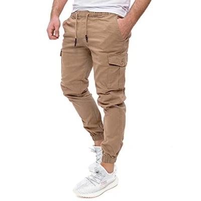 Abbildung von PITTMAN Darius Herren Cargo Chino Hose Männer Cargohose Slim Fit Baumwoll Herrenhose, Beige (Sepia Tint 171314), W32/L38
