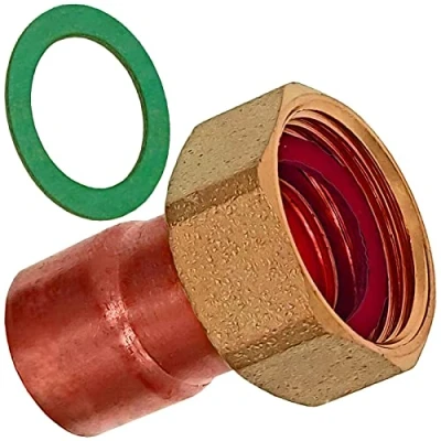 Abbildung von Löt Fitting Halbe Verschraubung Innengewinde 1/2 3/4 1 Zoll Kupferrohr außen Ø 12 15 18 22 28mm i IG 5359G Lötmuffe Hahnanschluss Überwurfmutter &gt; 22mm x G