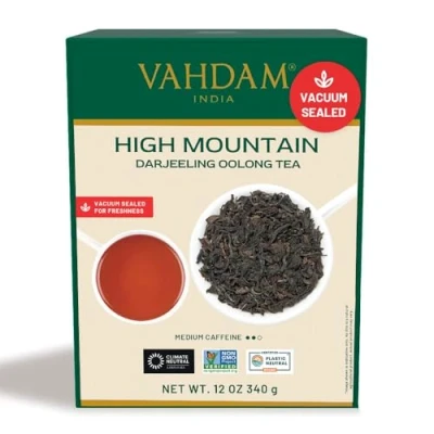 Abbildung von VAHDAM, High Mountain Oolong Tea (340g) Hand Gepflückt Auf Den Hochgelegenen Darjeeling Plantagen 100% Natürlich Teeblätter Direkt Von Der Quelle In Indien Aufbrühen Heißen/Eistee