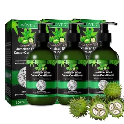 Abbildung von P Beauty Rizinus Conditioner 3x300ml, sanfte Haarspülung, Rizinusöl repariert Haarschäden, fördert das Haarwachstum, Bio &amp; Vegane Haarpflege Kopfhautpflege, Spülung für alle Haartypen