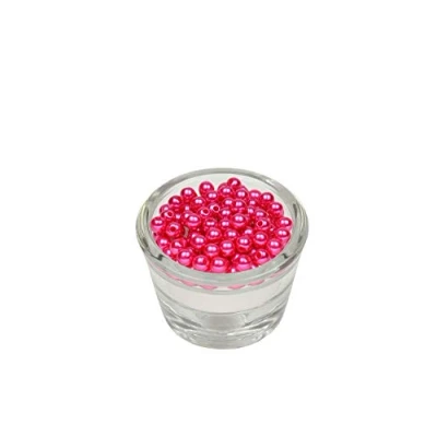 Abbildung von 100 Perlen 6mm Fuchsia 187 // Kuststoff Bastelperlen Drahtsterne Wachsperlen Perlenkette