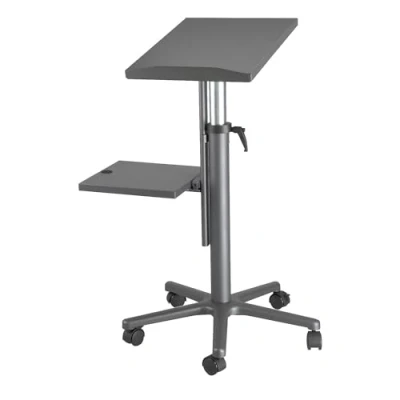 Abbildung von Maul Beamertisch MAULpro Tisch für Projektor und Beamer Höhenverstellbarer Laptopständer Stabiler Sternfuß mit 5 Rollen Büromöbel 2 Ablagen Laptop Notebook Anthrazit