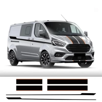 Abbildung von 6 Teile/los Auto Motorhaube Seite Hinten Tür Aufkleber, Für Ford Transit Tourneo Custom Camper Van Sport Vinyl Aufkleber Tuning Zubehör