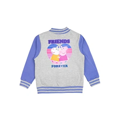 Abbildung von United Labels Peppa Wutz Collegejacke für Mädchen Friends Forever Baseball Retro Jacke Grau/Lila (as3, numeric, numeric_86, numeric_92, regular)