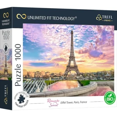 Abbildung von Puzzle Romantic Sunset: Eiffel Turm, Paris, Frankreich 1000 Teile