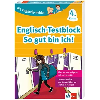 Abbildung von Klett Englisch Testblock 4. Klasse: Für Tests, Klassenarbeiten und Lernzielkontrollen mit Punktesystem wie in der Grundschule (Die Helden)
