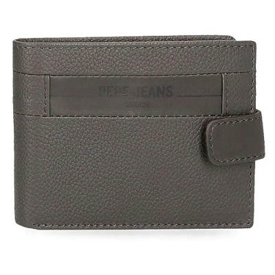 Abbildung von Pepe Jeans Checkbox Horizontale Geldbörse mit Klickverschluss, grau, 11 x 8,5 1 cm Leder, Talla única, Brieftasche Klickverschluss