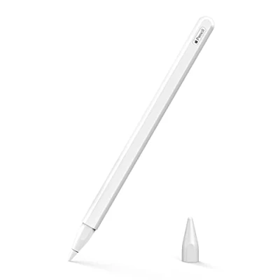 Abbildung von MoKo Hülle Kompatibel mit Apple Pencil 2. Generation, Pro, 【2 Stück】 1 Stifthülle und Spitzehülle Magnetischer Aufladung Doppelklick Touch Funktion Retractable Schutzhülle
