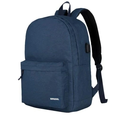 Abbildung von SUPACOOL Leichter Casual Laptop Rucksack mit Fach 15,6 Zoll für Männer und Frauen, College(Blau)
