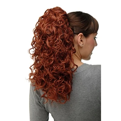 Abbildung von WIG ME UP NC002 350 Haarteil Pferdeschwanz Zopf 2 Klammern &amp; Gummizug super Volumen Locken Kupferrot ca. 45 cm