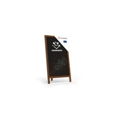 Abbildung von ALLboards Kundenstopper 78x44 cm, Wasserfest, Einseitige Tafel, Kreidetafel, Restaurant lackierter Holzrahmen