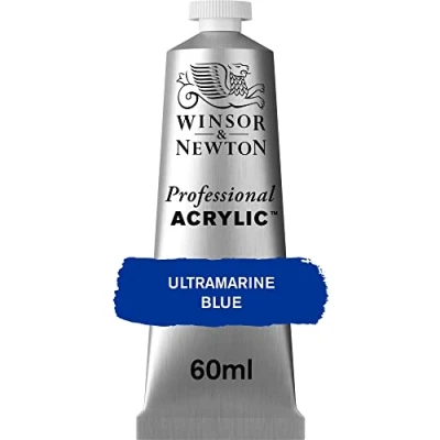 Abbildung von Winsor &amp; Newton 2320664 Professional Acrylfarbe in Künstlerqualität, hohe Farbbrillanz Deckkraft, Archivqualität, 60ml Tube Ultramarinblau