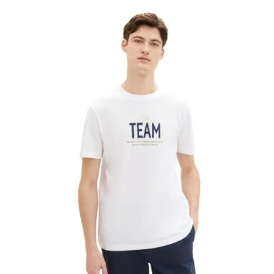 Abbildung von TOM Tailor Denim Tshirt print, Herren, Größe: Small, White