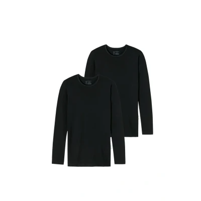 Abbildung von Schiesser 2PACK Originals Unterhemd/shirt, Herren, Größe: Medium, Schwarz