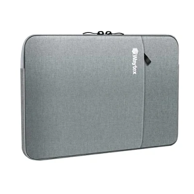 Abbildung von WAYTEX 71006 Schutzhülle für Computer und Tablet, 13 bis 14 Zoll, wasserdicht, stoßfest, innen aus Samt, Hellgrau