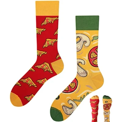 Abbildung von TODO Lustige Socken Herren und Damen, Coole mit Motiv Bunte, Mehrfarbige, Verrückte (43 46, Pizza)