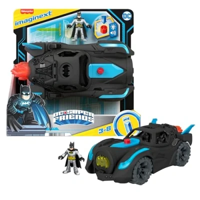 Abbildung von Fisher Price Imaginext HGX96 DC Super Friends Lights &amp; Sounds Batmobile, Spielzeug ab 3 bis 8 Jahren