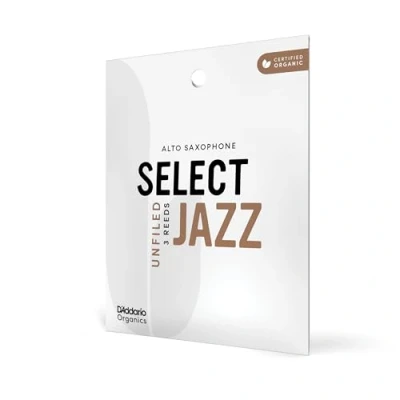 Abbildung von Ungefeilte D&#039;Addario Organic Select Jazz Blätter für Altsaxophon, Stärke 3, weich, einzeln verpackt, 3er Packung