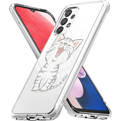 Abbildung von Verco Handyhülle für Samsung A23 5G Case, Premium Muster Handy Cover Galaxy Hülle weiches Flexibles TPU Katze Motiv