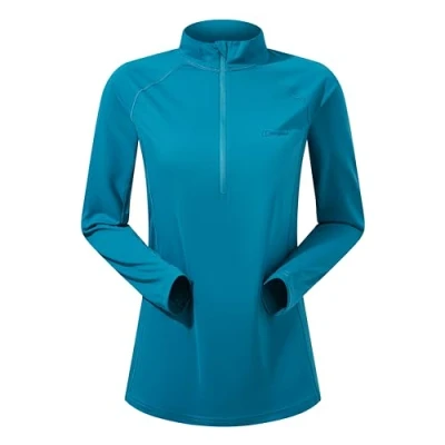 Abbildung von Berghaus Damen 24/7 halber Reißverschluss Umstandsmode Langarm Tech Tee Jungle Jewel Größe 42