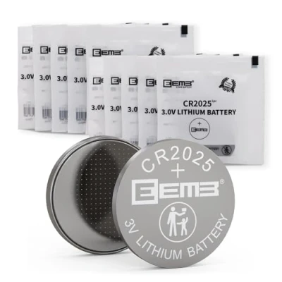 Abbildung von EEMB 10 Pack Batterie Knopfzellen CR2025 Batterien 3V Lithium CR 2025 für Schlüsselanhänger, Taschenrechner, Münzzähler, Uhren, Herzfrequenzmesser, Blutzuckermessgeräte und mehr