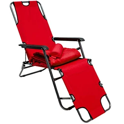 Abbildung von AMANKA Campingliege Campingstuhl Liegestuhl Freizeitliege Sonnenliege Klappliege+Auflage 178 cm Grau