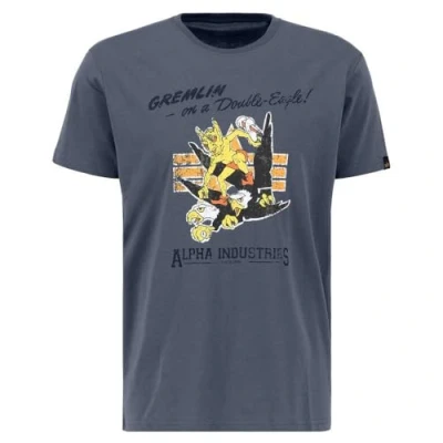 Abbildung von Alpha Industries Gremlin Tshirt print, Herren, Größe: Large, Greyblack
