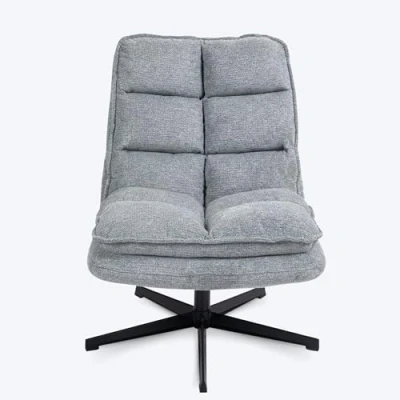 Abbildung von MEUBLE COSY Sessel 360 Drehbar Einzelsofa Faltbar Loungesessel Relaxsessel mit Armlehne Design Drehsessel, Metallbeine, für Wohnzimmer Schlafzimmer, Grau, 65x79.5x85cm